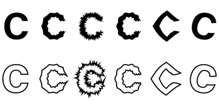Vector vector letter c shape collection for your design