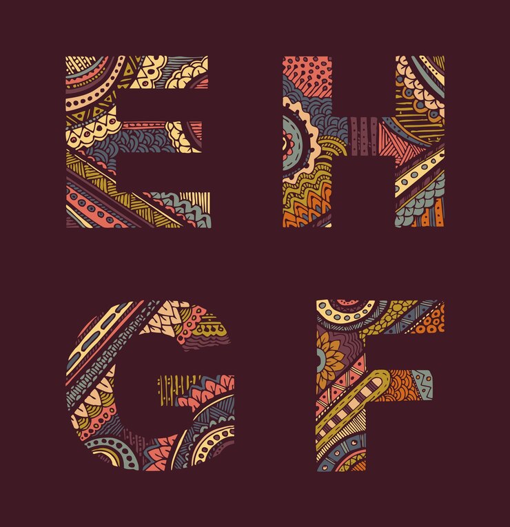 Vector vector letters set eh
