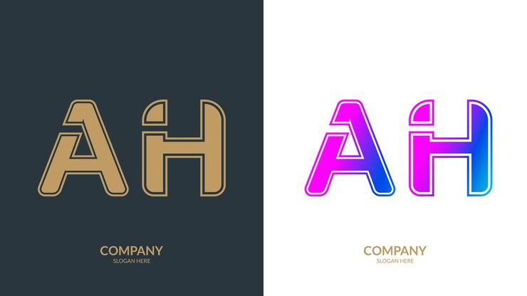 Vector vector logo for letter ah design template