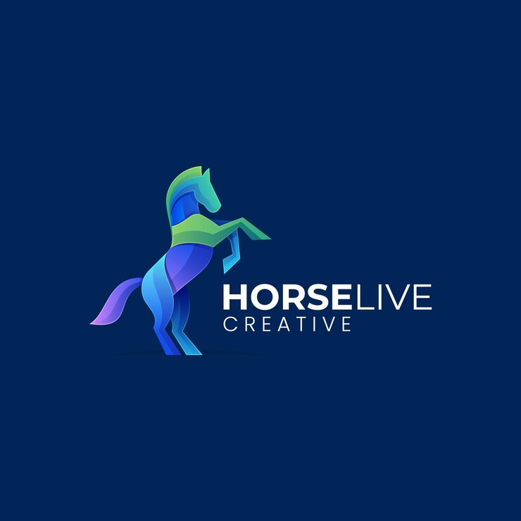 Vector Logo Illustration Horse Gradient Colorful Style