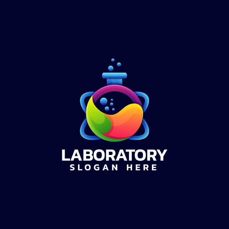 Vector vector logo illustration laboratory gradient colorful style