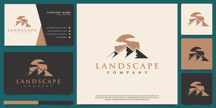 vector logo mountain landscape concept