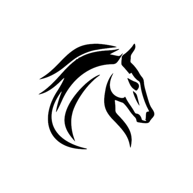 Vector logo of a horse in black and white