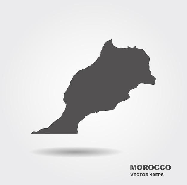 Vector map Morocco Flat vector icon with shadow