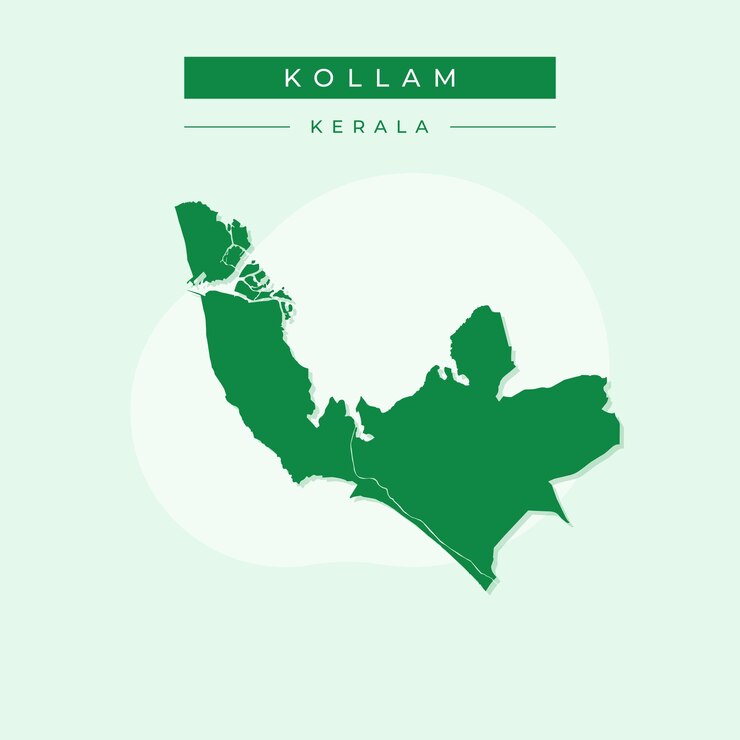 Vector vector map of kollam illustration