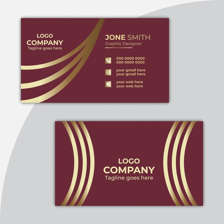 Vector minimal golden business card template