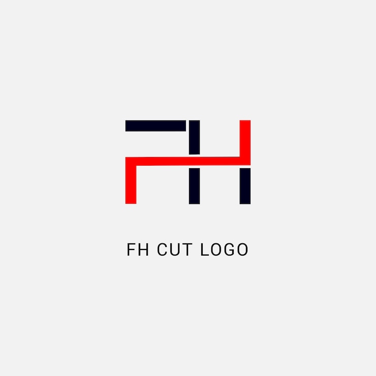 vector minimalist letter f h logo design