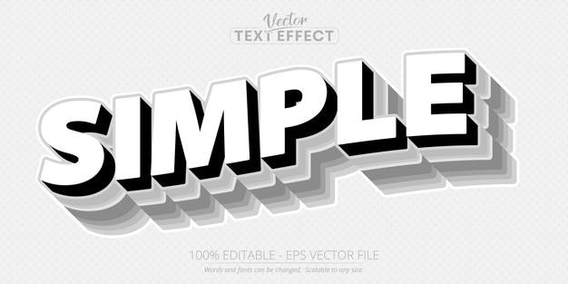 Vector minimalistic text effect, 3D bold line style modern typography for decoration, t shirt, book
