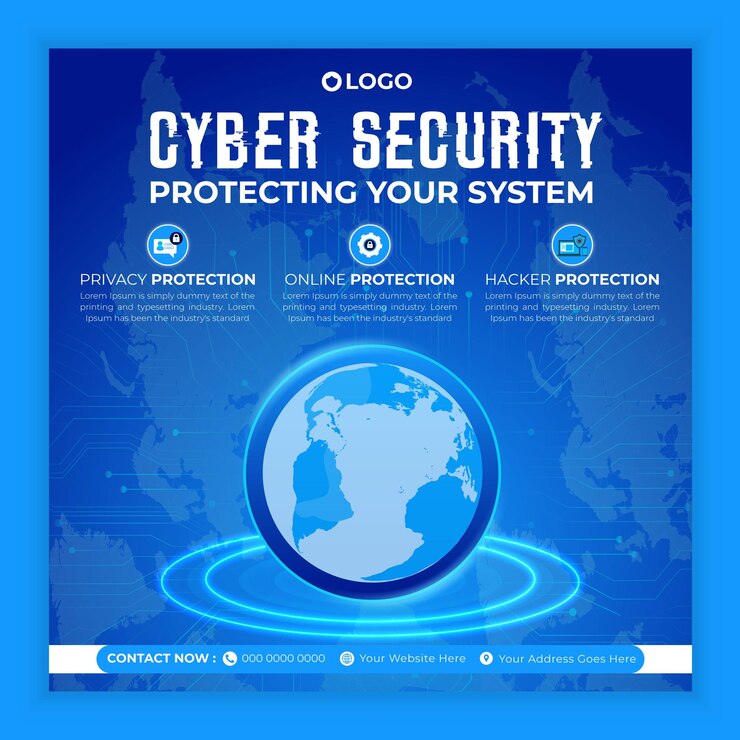Vector vector modern cyber security social media post template design