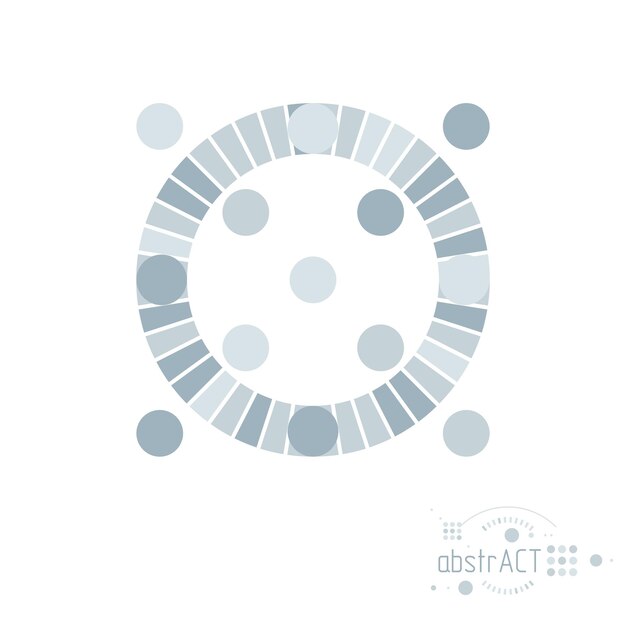 Vector modern geometric artistic graphic composition can be used as template and layout. Abstract technical background with graphic shape, circle.