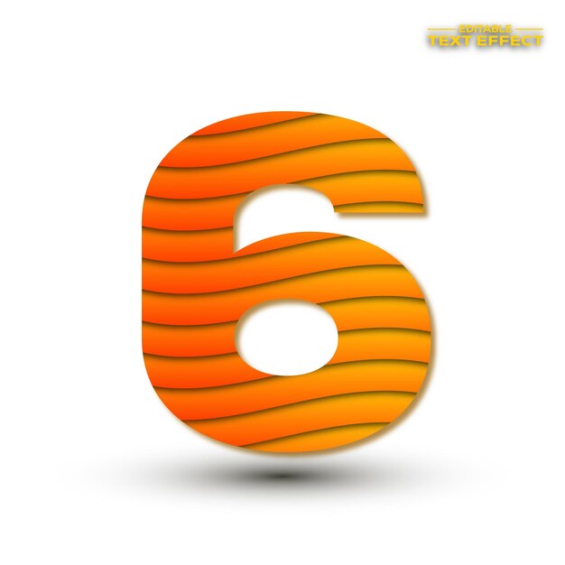 Vector Number 6 Colorful Gradient Design