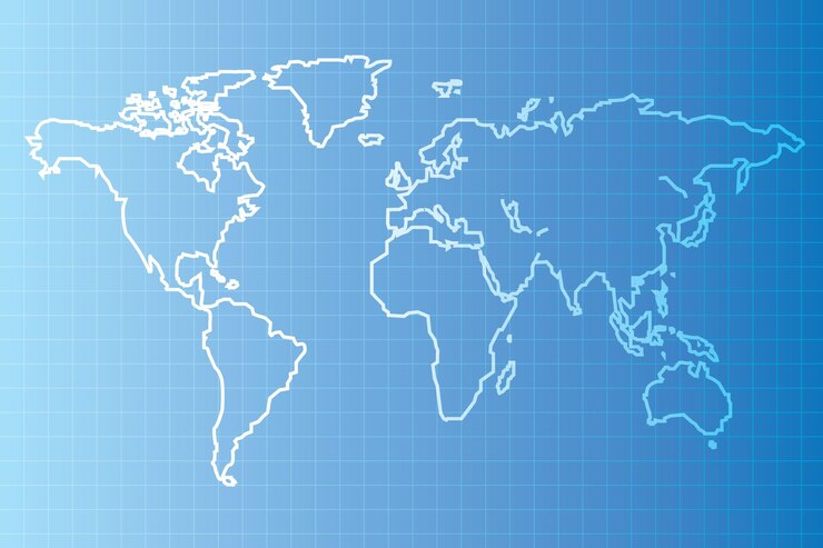Vector vector of blue print world map