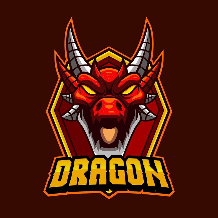 Vector vector of dragon with esport style illustration