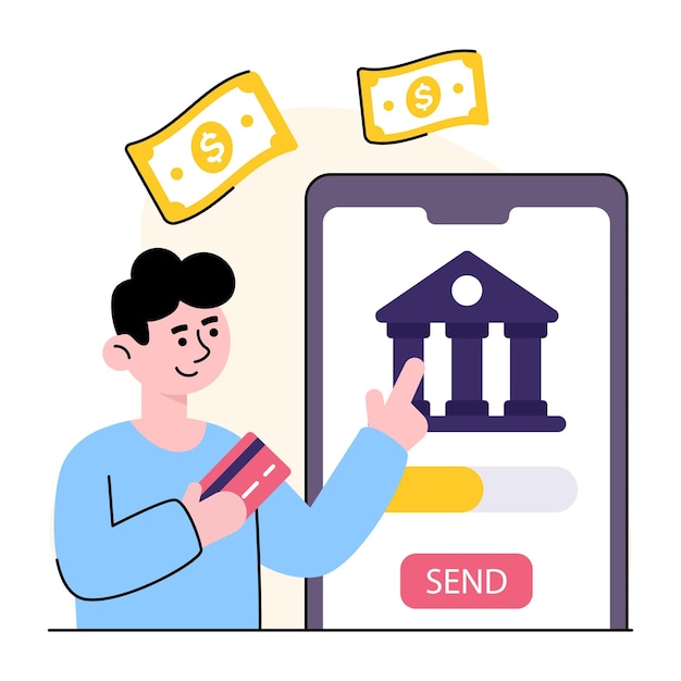 vector online banking illustration in flat style