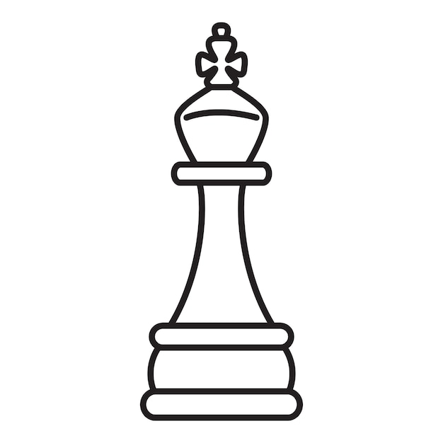 Vector Outline King Chess Icon