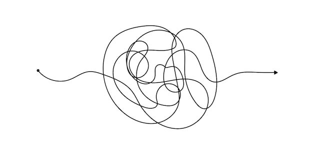 vector psychotherapy complex chaos mess order path messy drawn sketch purpose simple ball concept
