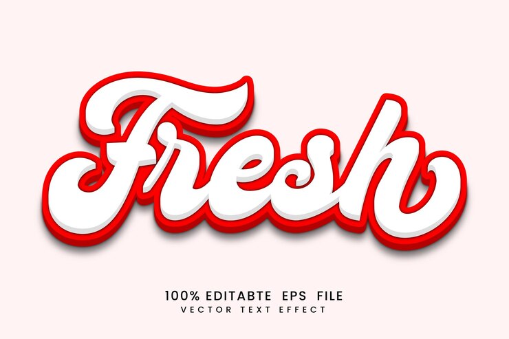 Vector vector realistic fruit 3d text effect fully editable