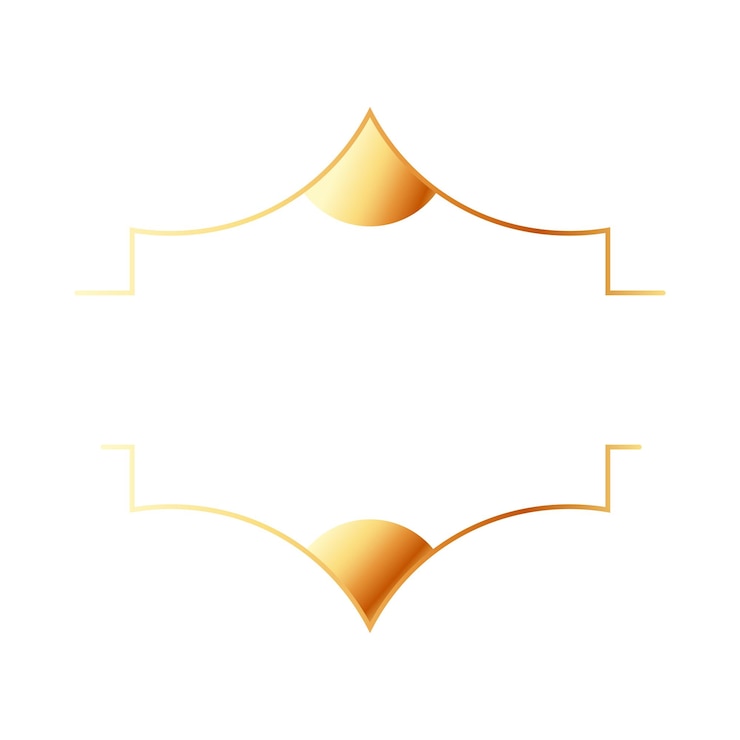 Vector vector realistic golden frame in arabic style isolated