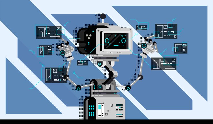 Vector vector robot body.