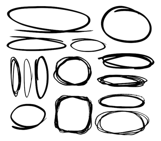 vector scribble hand draw arow collection set