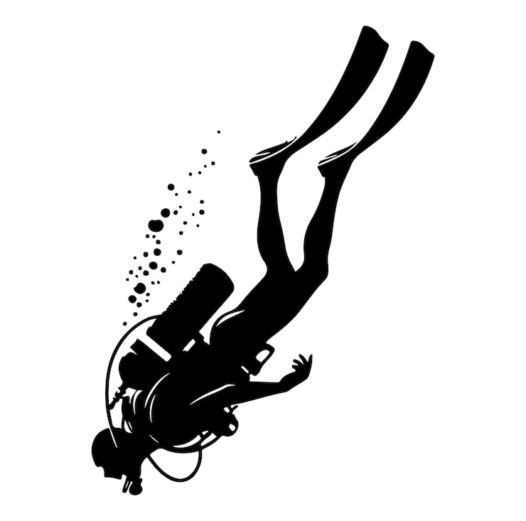 Vector vector scuba diver silhouettes diving silhouettes vector