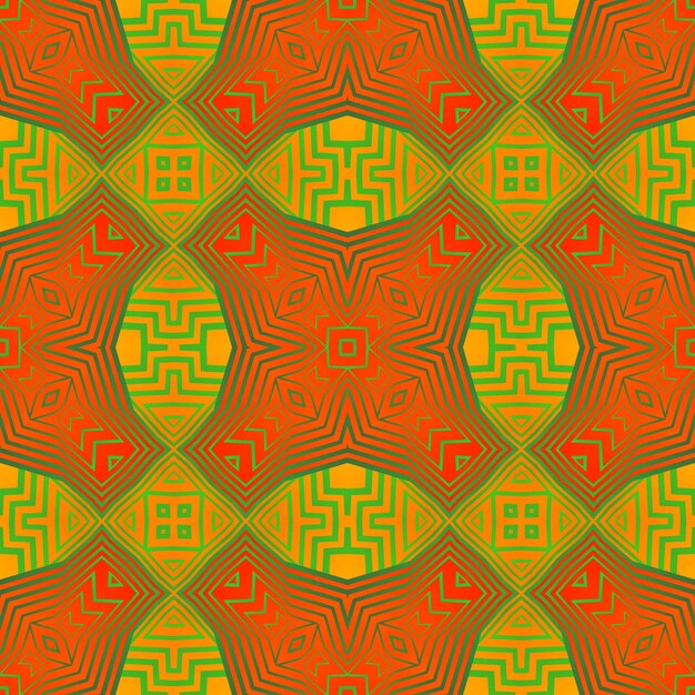 Vector seamless abstract background in orange color combined with red color