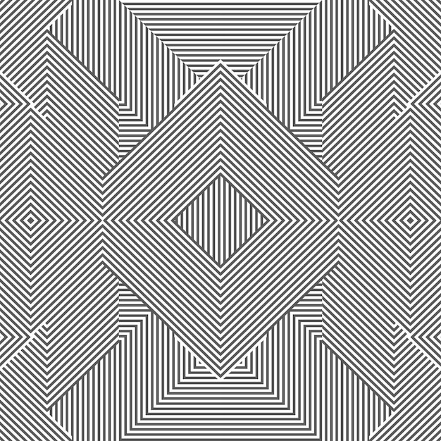Vector seamless abstract geometric pattern black and white striped texture Endless linear background