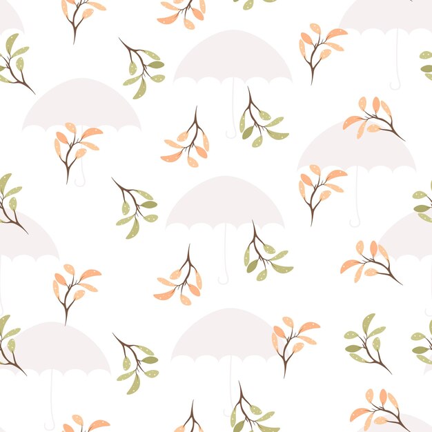 Vector seamless pattern with leaf hand drawn style illustration design for fabric textile