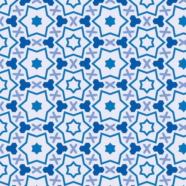 vector seamless pattern with star and cross