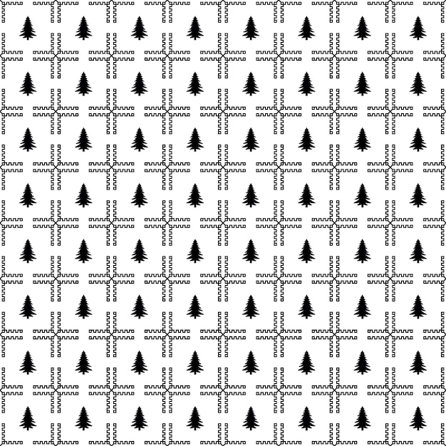 Vector seamless Tree pattern EPS. Modern stylish texture Black  Tree Pattern