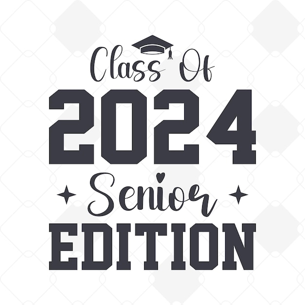 Vector Senior 2024 lettering class of 2024 stickers