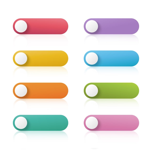 vector set long button web design