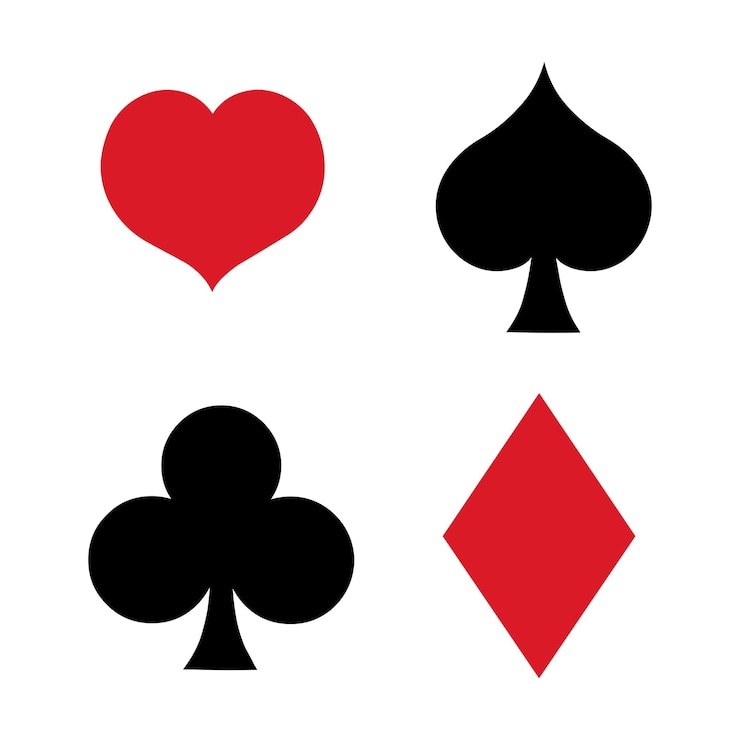 Vector vector set of flat playing cards suits signs