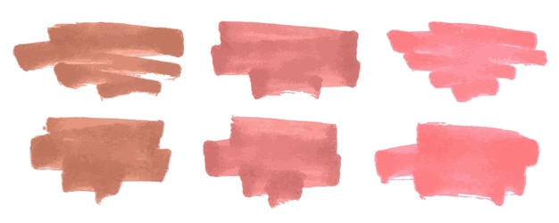 Vector set of paint brush spot hand painted background watercolor dab clipart