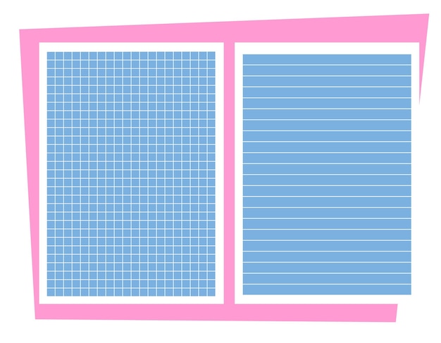 Vector set of paper template for notebook cell line curve line checklet curve dot Use for notepad and book
