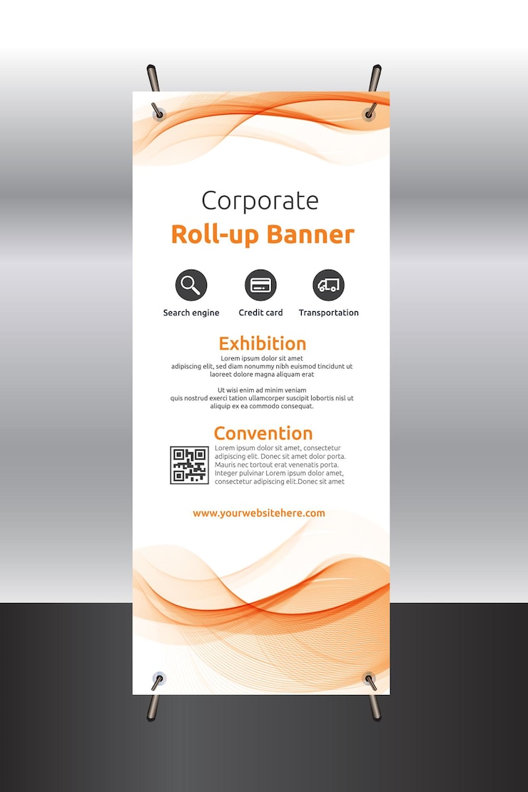 Vector set of roll up banner stands