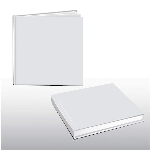vector set of white book template blank cover