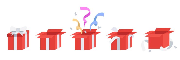 vector set with colored holiday box icons variations of a gift set of illustrations