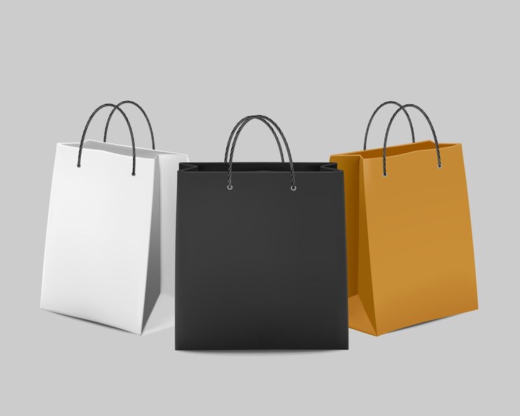 vector shopping bags mockup realistic