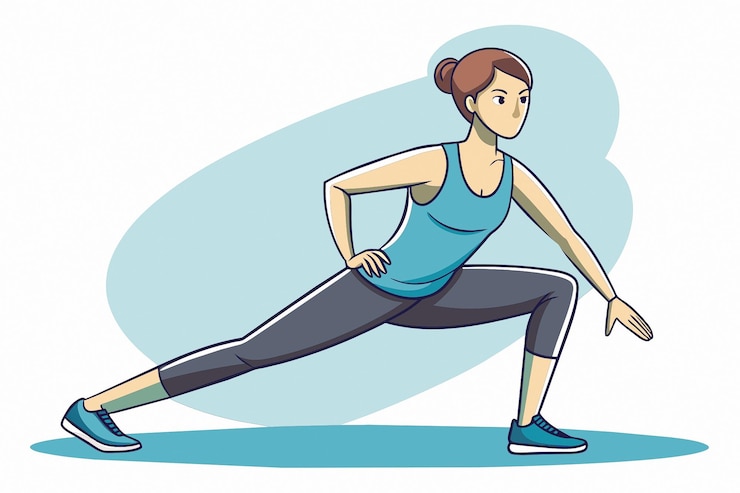 Vector vector side lunges exercise clipart