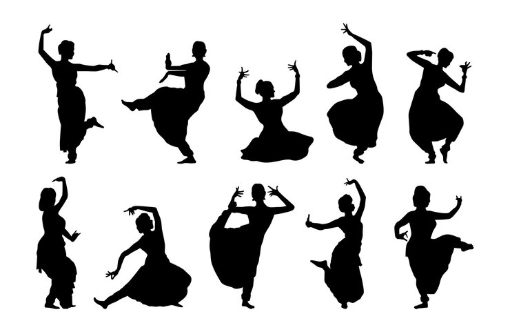 vector silhouette of indian dancer