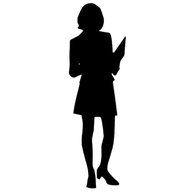 vector silhouettes of women standing woman shape black color on isolated white background graphic illustration