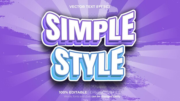 Vector simple style 3d editable text effect with cartoon comic background