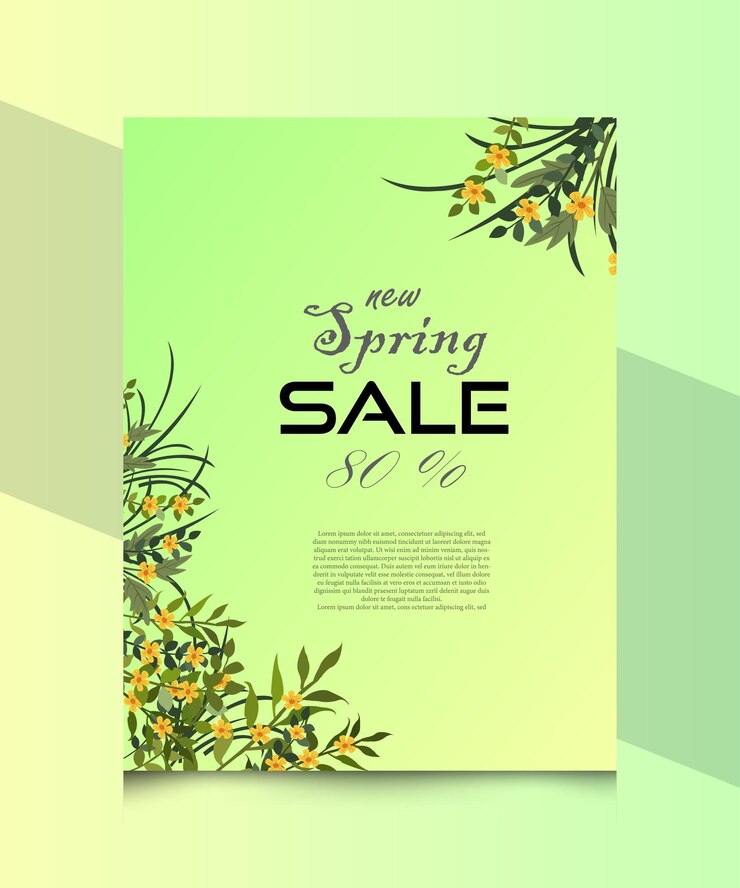 Vector spring party flyer template