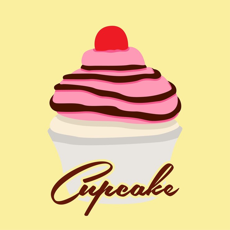 Vector sweet yummy cupcake creamy cake muffin vector ilustration flat style cartoon cake icon