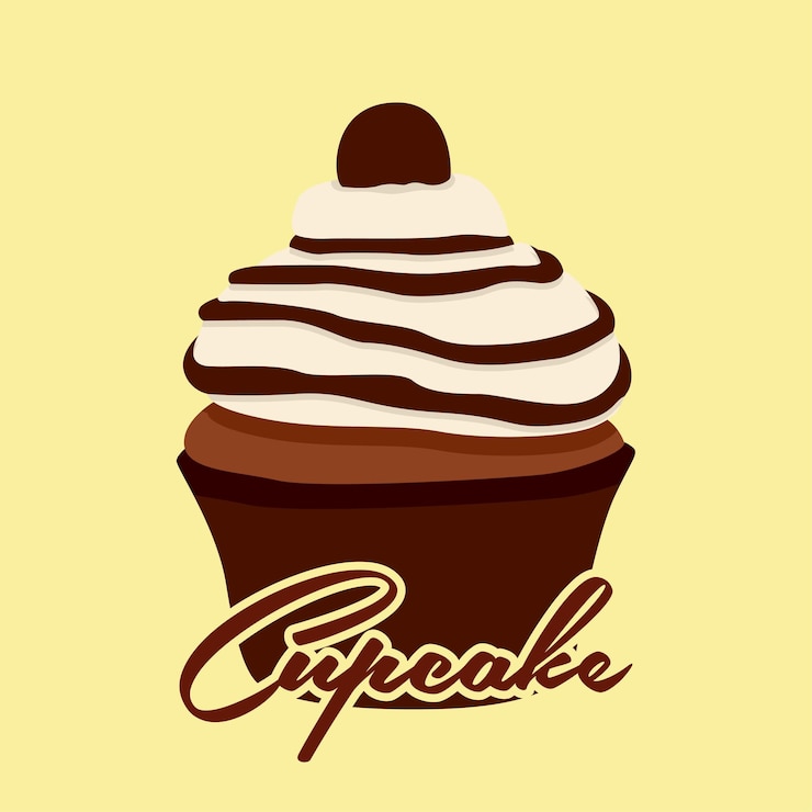 Vector sweet yummy cupcake creamy cake muffin vector ilustration flat style cartoon cake icon