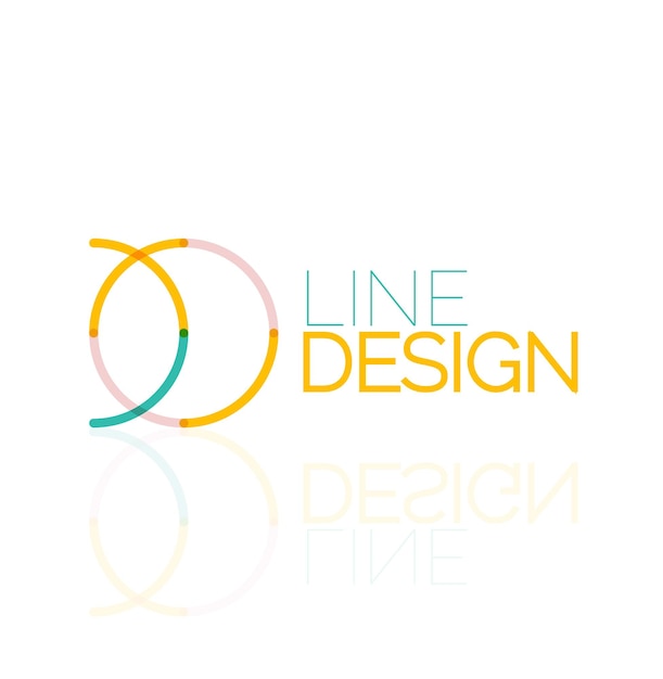 Vector swirl and circles outline minimal abstract geometric logo
