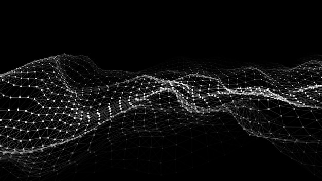 Vector technology background Plexus effect Abstract polygonal background with connecting dots and lines Connection technology background
