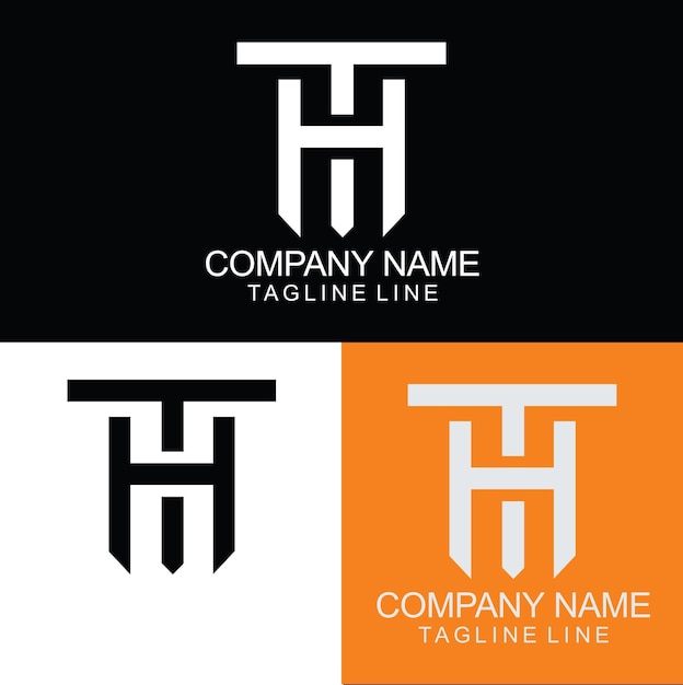 Vector th or ht letter logo design