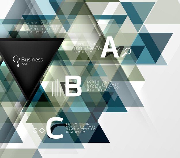Vector triangle abstract background with options